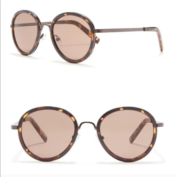 NWT Joe’s Jeans DK Tortoise Round Sunglasses NEW - Picture 1 of 8
